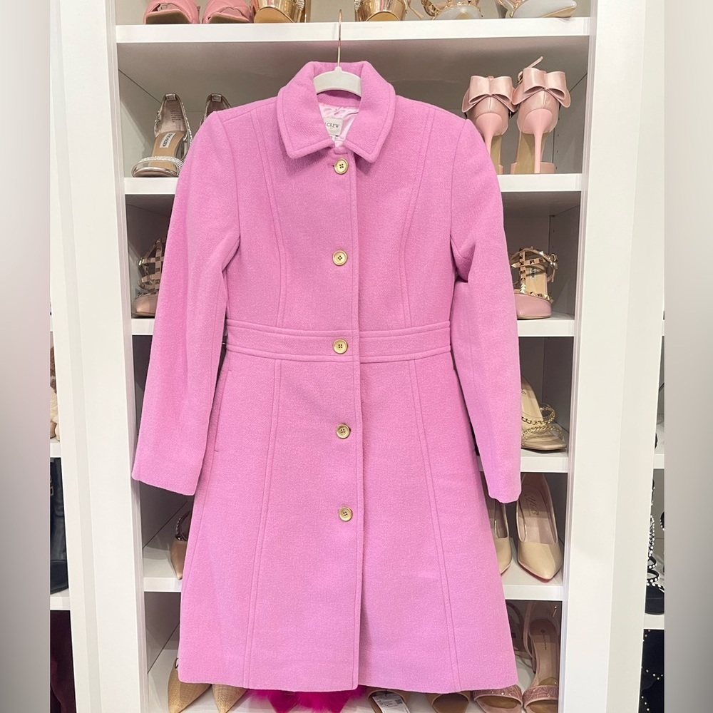 Last One NWT PINK J. CREW Wool-blend lady coat